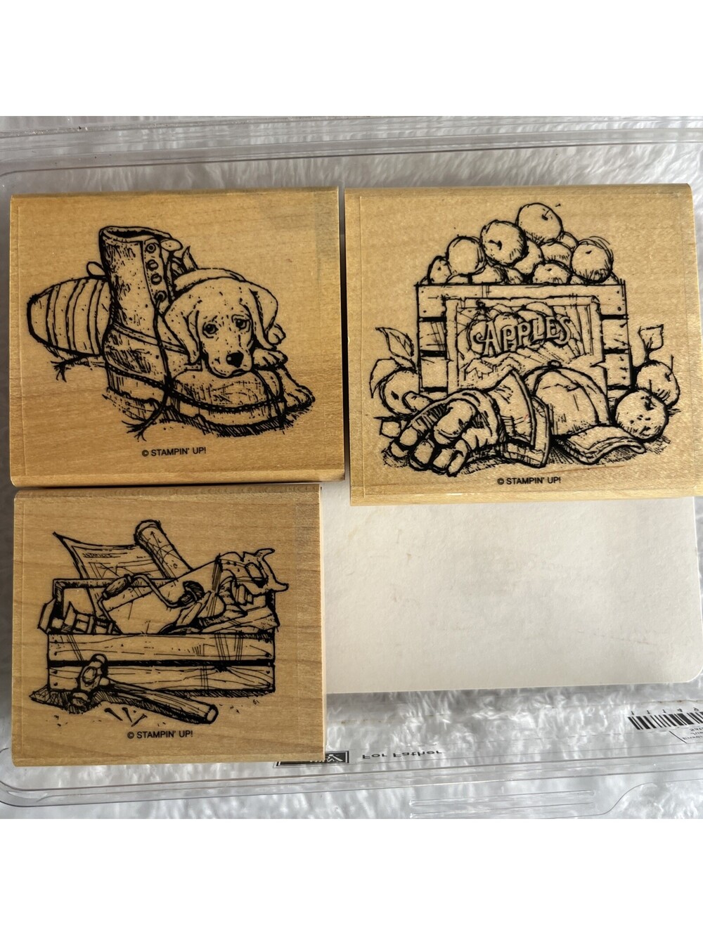 CHARMING VINTAGE STAMP SET! Stampin Up For Father Wood Mounted Rubber Stamps NOB